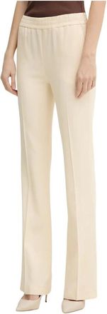 Twinset Broeken, Dames, Beige, XL, Polyester, Broek met elastische tailleband
