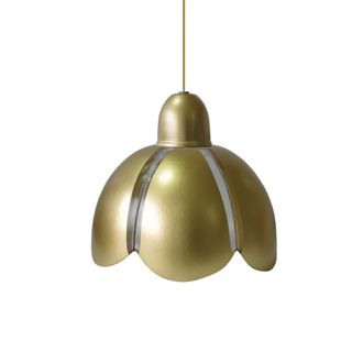 Tosel Suspensi&oacute;n campana vidrio oro D17,5 cm