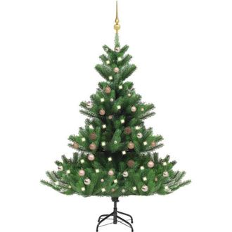 vidaXL Led De &Aacute;rbol De Navidad Artificial/bolas 180 Cm C&aacute;ucasiano Verde