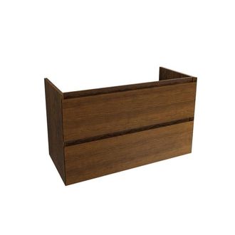Saniclass Holz Atelier Badkameronderkast - 100x45x60cm - 2 lades - Walnut pure