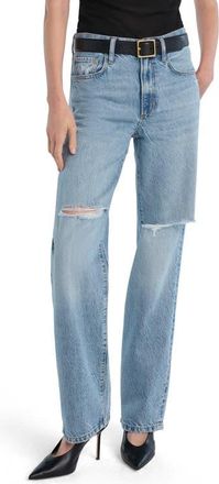 Favorite Daughter The Tommy Low Slung Ripped Straight Leg Jeans in Flint at Nordstrom, Size 30