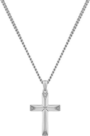 Vincero Mens Cross Pendant Necklace in Silver at Nordstrom