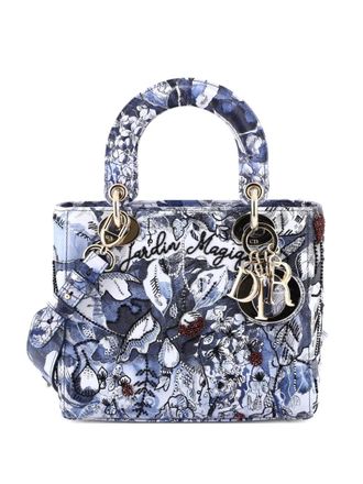 Dior My ABCDior Lady Dior Bag Embroidered Printed Leather satchel - women - Calf Leather - One Size - Blue