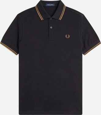 Fred Perry Mens Fred Perry Twin Tipped Shirt - Black/Shaded Stone - Size: 44