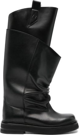 The Attico Passeggiata Combat Boot - Dames - Hoge Laarzen - Zwart - 36 1/2 EU - Leer - Schoenen