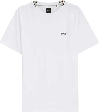 HUGO BOSS Active Moisture-wicking T-shirt With Tennis-ball Embossing