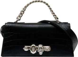 Alexander McQueen Alexander McQueen, Handbags, female, Black, Size: ONE SIZE Jewelled Shoulder Mini