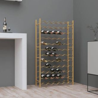 Berkfield Home Wine Rack for 72 Bottles Gold Metal