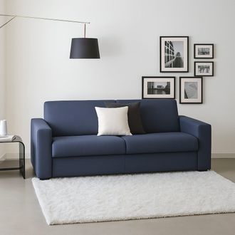 Talamo Italia Sof&aacute; Fijo Dciucc, Sof&aacute; De 3 Plazas, 100% Made In Italy, Sof&aacute; De Sal&oacute;n En Tela Tapizada, Con Reposabrazos Est&aacute;ndar, Cm 220x95h90, Azul - Dmora