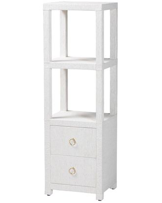 Baxton Studio Xavier Grasscloth Tall Storage Cabinet