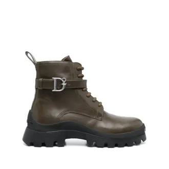 Dsquared2 Lace-up Boots, female, Green, Size: 6 US Statement Combat Style
