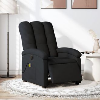 vidaXL Sill&oacute;n Reclinable De Masaje El&eacute;ctrico Tela Negro Vidaxl