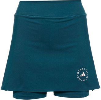 adidas by Stella McCartney logo-print skorts - women - Recycled Spandex/Recycled Polyester - 2XS - Blue
