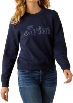 Ariat Womens Essential Crew Logo Sweatshirt In Black Iris
