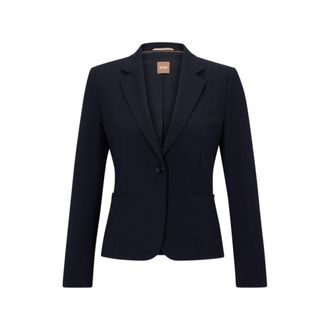 BOSS Regular-fit button-up jacket in virgin wool