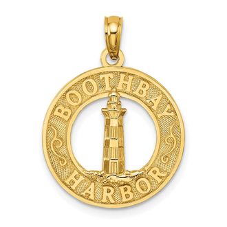 Diamond2Deal 14k Yellow Gold BOOTHBAY HARBOR Lighthouse Charm Pendant