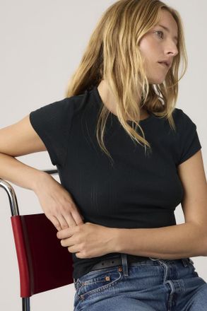 Levi's Camiseta Dry Goods - Mujer - XS - Negro / Anthracite Night Pointelle