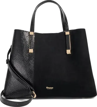 Dune London Womens Accessories Dorry P - Textured Tote Bag - Black - One Size