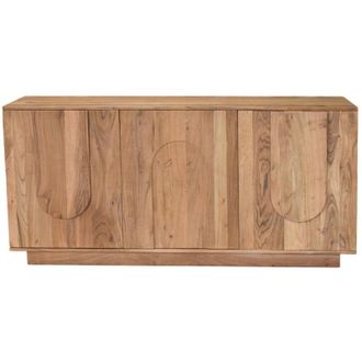 Miliboo Credenza in legno massello con incisioni 3 ante L160 cm ARK