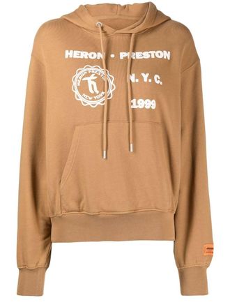 Heron Preston Felpa Medieval Heron con cappuccio - Marrone