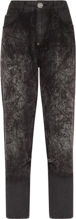 Philipp Plein Denim Broek Mom Fit - Dames - Loose Fit Jeans - Zwart - W26 - Denim - Jeans