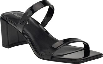 Calvin Klein Mens Calvin Klein Kater Sandals Black Leather Square Toe HAWK2665