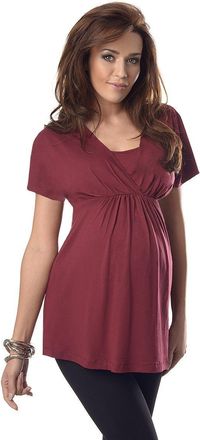 Purpless Maternity 2in1 Pregnancy Nursing Top Tunic Shirt Blouse Pregnancy Breastfeeding Women 7042 (18, Burgundy)