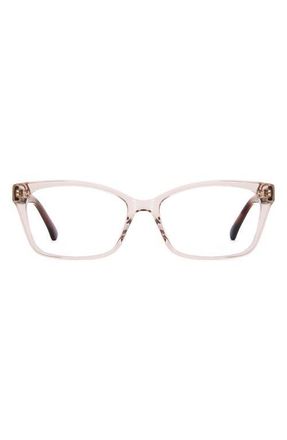 Kate Spade New York demi 53mm rectangular reading glasses in Crystal Pink at Nordstrom