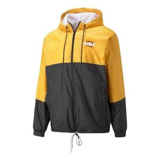 Puma Mvp Windbreaker Drawstring hooded Woven Jacket Yellow 532208-02