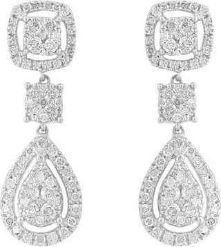 Effy Sterling Silver Pav&eacute; Diamond Drop Earrings at Nordstrom Rack