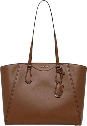 Michael Kors Tassen, Dames, Bruin, ONE Size, Leer, Taryn Grote Leren Shopper