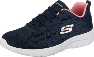 Skechers Womens Dynamight 2.0 Homespun Trainers, Navy Mesh/Pink Trim, 5 UK