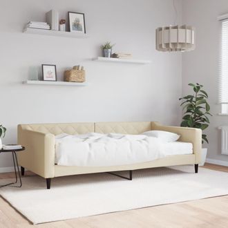 vidaXL Sof&aacute; Cama Con Colch&oacute;n Tela Crema 100x200 Cm Vidaxl