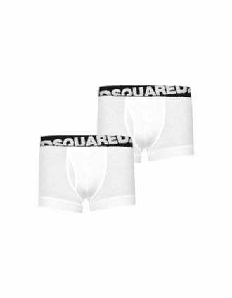 Dsquared2 Mens Cotton 2Pack White/Black Boxers - Size: 32/30/31/Regular/36