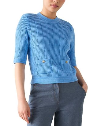 L.k. Bennett Shona Knitted Wool-Blend Top