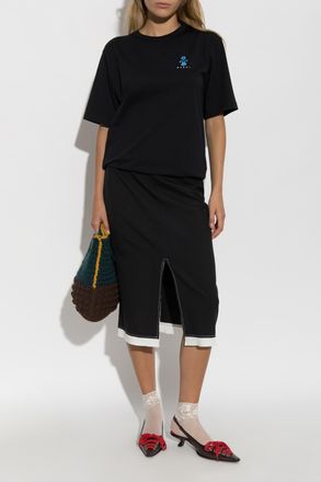 Marni T-shirt With Logo, Womens, Black