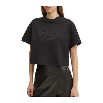 Karl Lagerfeld Tops, Dames, Zwart, M, Katoen, La Societe T-Shirt