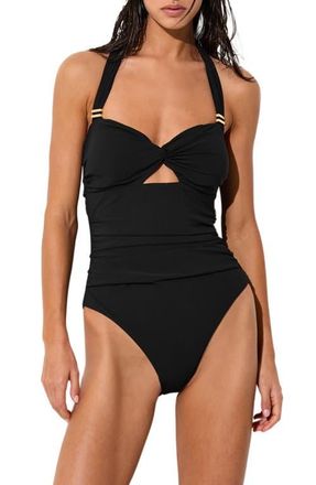 Reiss Marta Cutout One-Piece Swimsuit in Black at Nordstrom, Size 10 Us