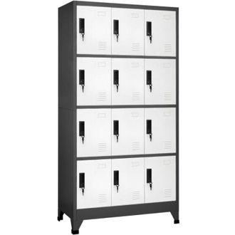 vidaXL Vidaxl - Taquilla De Acero Gris Antracita Y Blanco 90x45x180 Cm