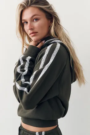Sundry 100% Cotton Long-Sleeve Cropped Hoodie