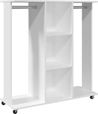 vidaXL Wardrobe with Wheels White 102x38x110 cm Engineered Wood Vidaxl