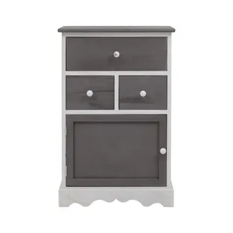 Mobili Rebecca Mobili Rebecca - Rebecca Mobili C&oacute;moda Alacena 3 Cajones 1 Puerta Madera Blanco Gris 72x47x30