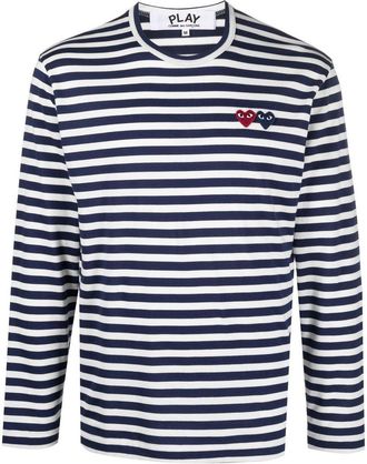 Comme Des Gar&ccedil;ons u T-shirt Double Burgendy Emblem Knit