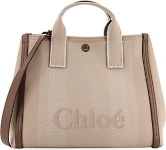 Chloé Striped Jacquard Fabricchloé Carry Crossbody Bag With Oversized Logo On The Front-Donna