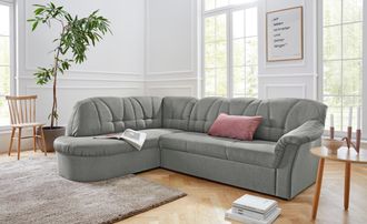 Domo Collection Ecksofa »Pegnitz, elegante Rückensteppung, zeitlose Formensprache, L-Form« wahlweise mit Bettfunktion