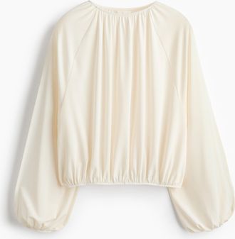 H&M Shirt mit offenen &Auml;rmeln - Cremefarben