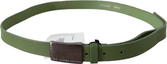 Costume National Green Leather Silver Buckle Waist Men Belt