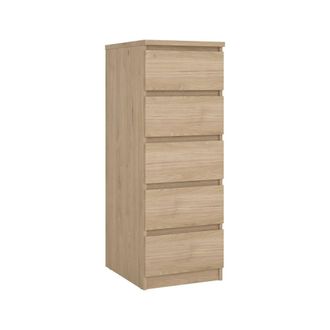 Dmora Dmora - Cajonera Achaldi, C&oacute;moda Multiusos, C&oacute;moda De Dormitorio, Gabinete Con Cajones, 50x40 H111 Cm, Roble Claro