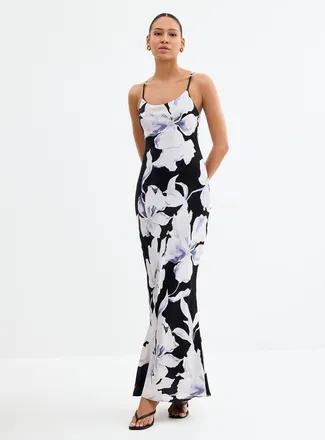 Ever New Womens Valentina night garden satiny dress