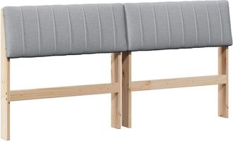 vidaXL Cabecero Tapizado Gris Claro 150 Cm Madera De Pino Macizo Vidaxl